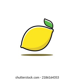 ilustración vectorial de un limón fresco y hojas.