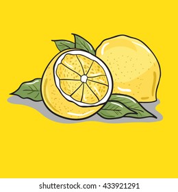 Vector illustration of fresh lemons.