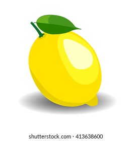 Vector illustration of fresh lemons with leaves