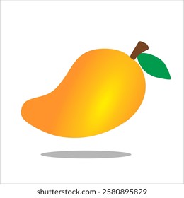Vector illustration of Fresh Mango with Leaves Vector showing fresh mango. Mango is described as a rich golden yellow color.