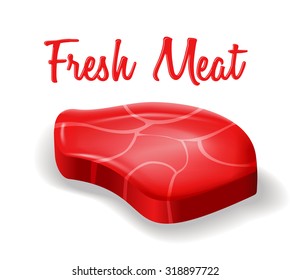 Vector illustration of fresh meat stake