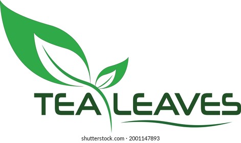 vector illustration of fresh natural tea leaves, suitable for brand label sticker labels