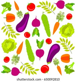 Vector illustration of fresh, organic and  healthy food