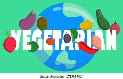 Vector illustration with fresh organic vegetables isolated. Healthy lifestyle or concept of diet.