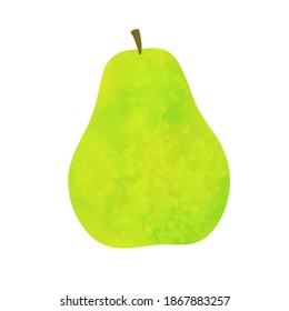 Ilustración vectorial de una pera fresca sobre fondo blanco