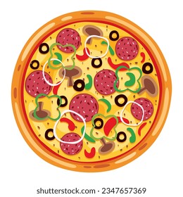 Vector Illustration Of Fresh Pizza