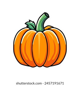 vector illustration of fresh pumpkin in minimalist and flat style isolated on white background