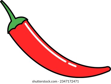ilustración vectorial de un chile rojo fresco