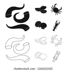 Vector illustration of fresh  and restaurant icon. Collection of fresh  and marine   vector icon for stock.