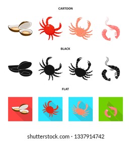 Vector illustration of fresh  and restaurant icon. Set of fresh  and marine   vector icon for stock.