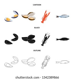 Vector illustration of fresh  and restaurant icon. Collection of fresh  and marine   stock vector illustration.