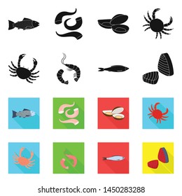 Vector illustration of fresh and restaurant icon. Collection of fresh and marine stock vector illustration.
