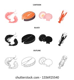 Vector illustration of fresh  and restaurant logo. Collection of fresh  and marine   stock symbol for web.