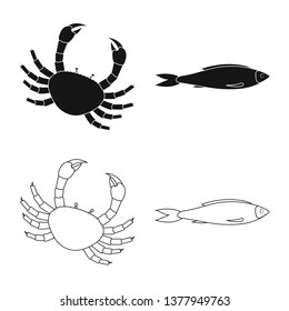 Vector illustration of fresh  and restaurant logo. Set of fresh  and marine   stock vector illustration.