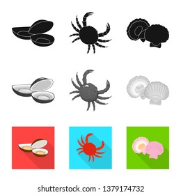 Vector illustration of fresh  and restaurant logo. Set of fresh  and marine   stock vector illustration.