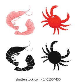 Vector illustration of fresh  and restaurant logo. Collection of fresh  and marine   stock vector illustration.