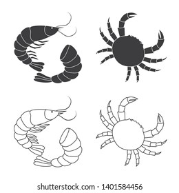 Vector illustration of fresh  and restaurant logo. Collection of fresh  and marine   stock vector illustration.