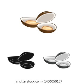 Vector illustration of fresh  and restaurant logo. Collection of fresh  and marine   vector icon for stock.