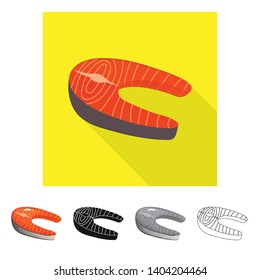 Vector illustration of fresh  and restaurant sign. Set of fresh  and marine   stock symbol for web.