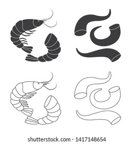 Vector illustration of fresh  and restaurant sign. Set of fresh  and marine   vector icon for stock.