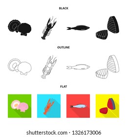 Vector illustration of fresh  and restaurant symbol. Set of fresh  and marine   stock vector illustration.