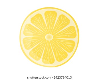 Ilustración vectorial del limón amarillo fresco de corte. Imagen de fondo blanco con sombra.