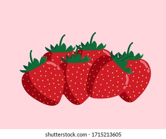 Vector illustration of fresh strawberry fruit