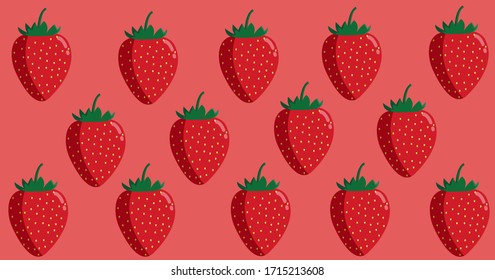 Vector illustration of fresh strawberry fruit