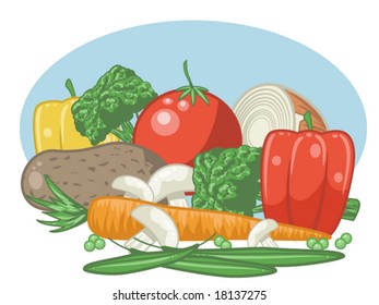 vector illustration of fresh vegetables