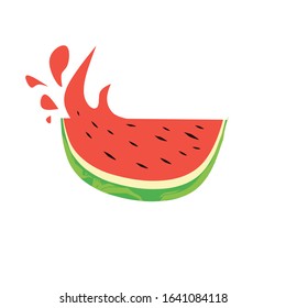 Vector illustration of fresh watermelon chunks logo.