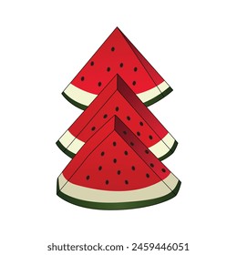 Vector Illustration of fresh watermelon slice