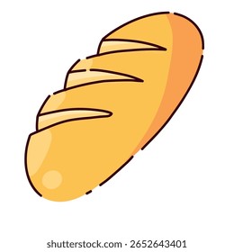 Ilustração vetorial de um pão recém-assado. Deliciosos e brilhantes doces. Design de menu, cartazes, cartões postais