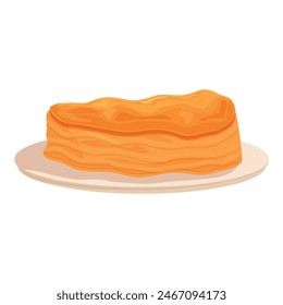 Vector illustration of a freshly baked sweet potato pie on a plate, perfect for culinary themes