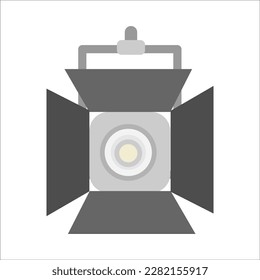 Vector Illustration Fresnel Lamp with Spotlight Icon for Lighting Studio, Photo Studio, Film Making, Broadcasting, Movie Production, Cinema Theme, Technology, vector eps 10