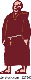 Vector illustration of friar