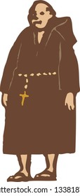 Vector Illustration Of A Friar Tuck