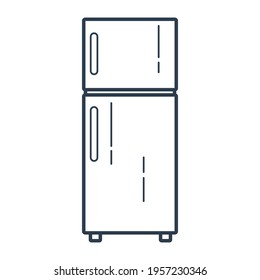 Vector illustration of a fridge icon with outline style. Good for graphic assets in web design, UI, banners and brochures. simple design.
