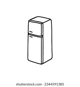 vector illustration of fridge outline concept