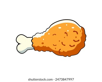 vector illustration of fried chicken thighs in flat and minimalist style isolated on white background