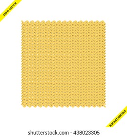 Vector illustration fried and dried or uncooked instant noodles, isolated on white background