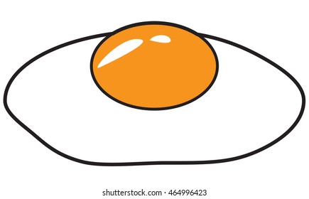 Vector illustration of fried egg in colored doodle style