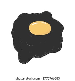 Vector illustration of fried egg. Food poster.