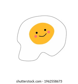 vector illustration of fried egg icon