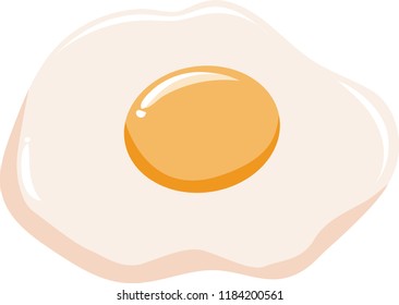 Vector illustration of fried egg isolated
