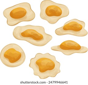 Vector illustration of fried egg isolated on white background