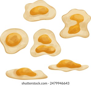 Vector illustration of fried egg isolated on white background