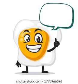 vector illustration of fried egg mascot or character says with blank balloon speech