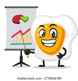 vector illustration of fried egg mascot or character presentation with prov
