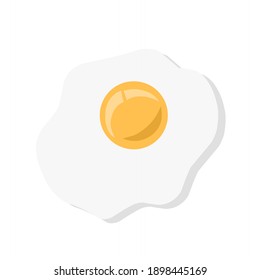 vector illustration of fried egg, omelet, beef eye egg.  minimalist flat design