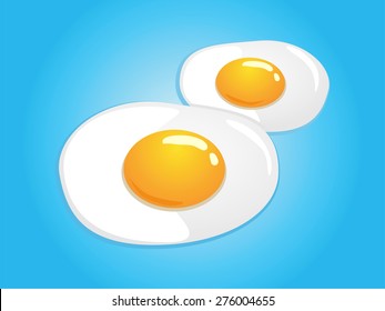 Vector Illustration of fried egg sunny side up